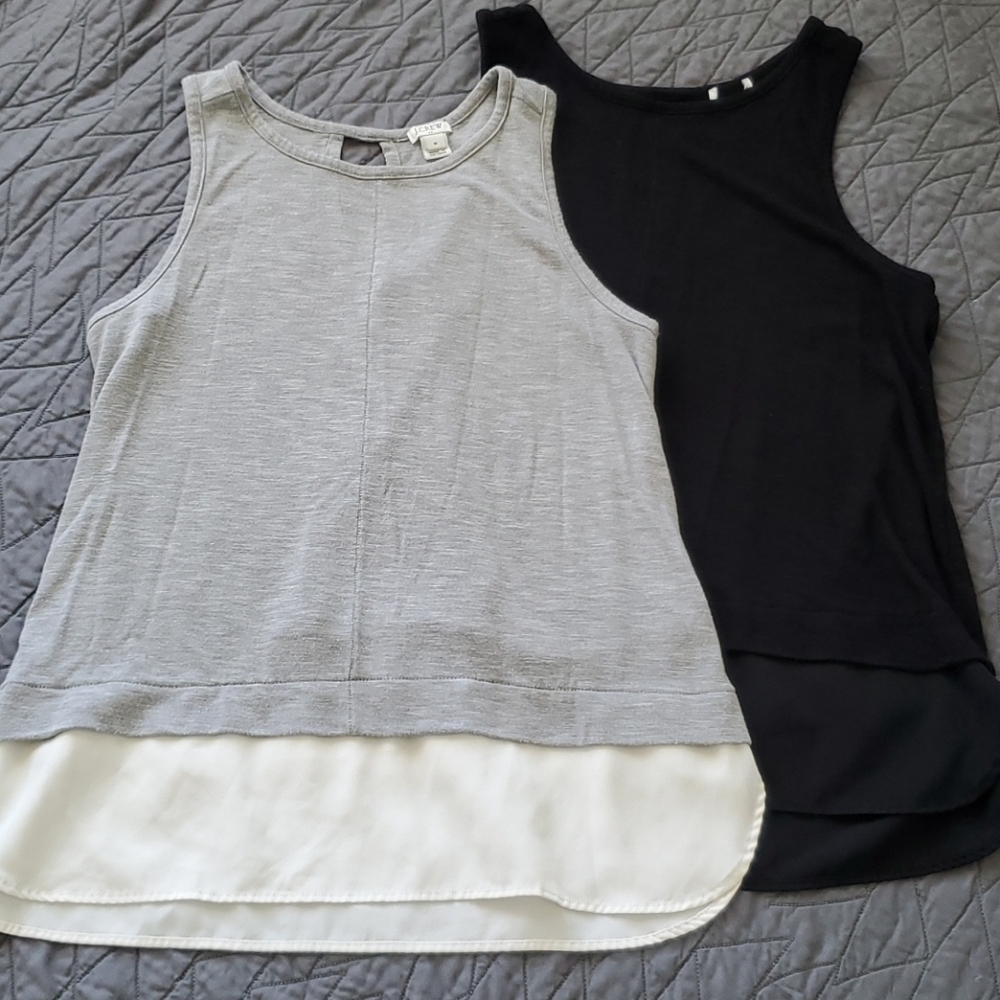 J. Crew Gray and Black Layered Tank Tops